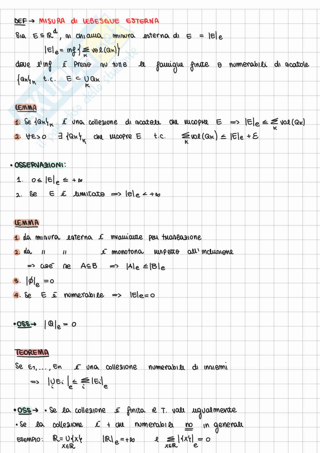 Appunti di Analisi 3 sulla teoria della misura Pag. 2