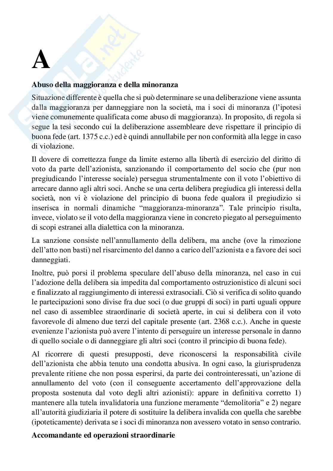 Risposte aperte in ordine alfabetico A-Z esame di Diritto Commerciale Pag. 1