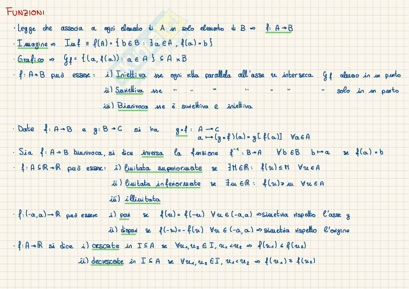 Appunti sintetici Analisi matematica I Pag. 2