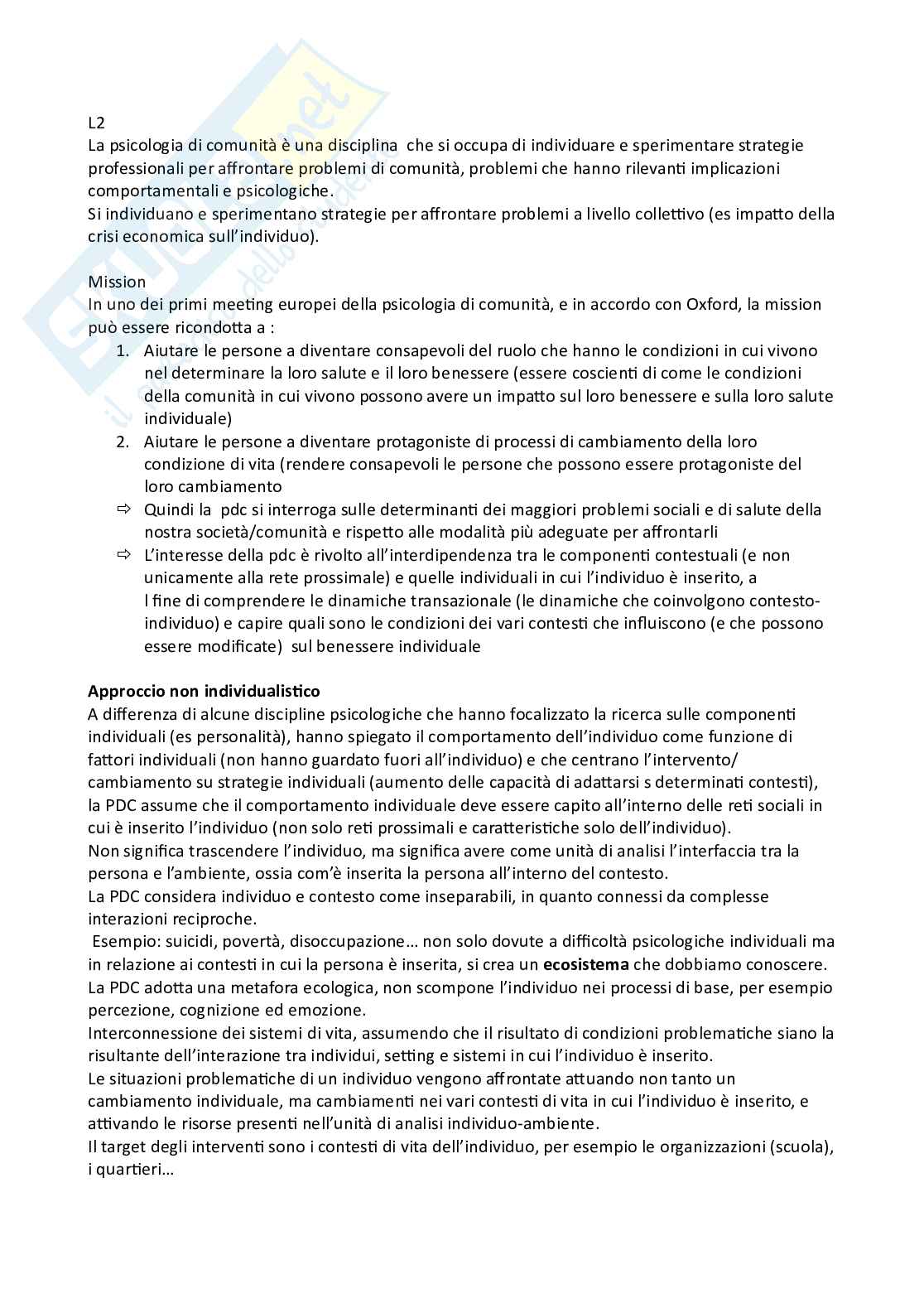 Appunti Psicologia di comunità  Pag. 2