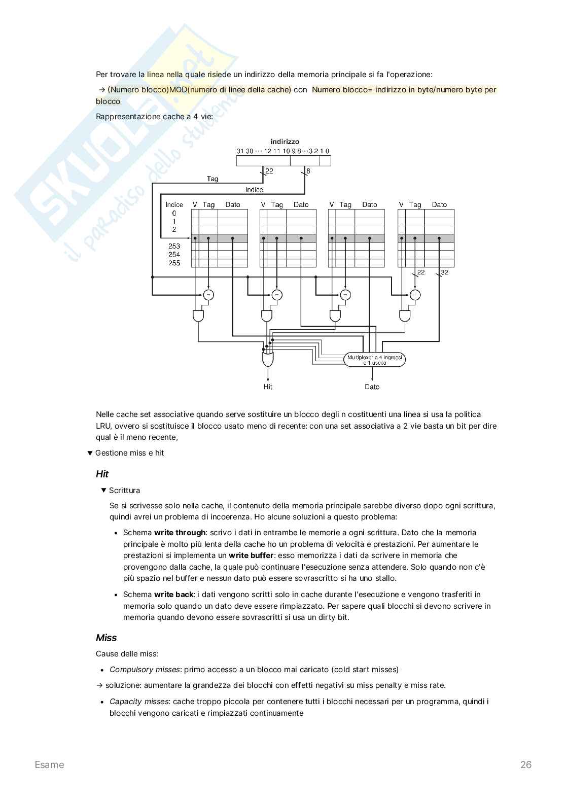 Riepilogo Esame di Calcolatori Elettronici - Architetture Pag. 26