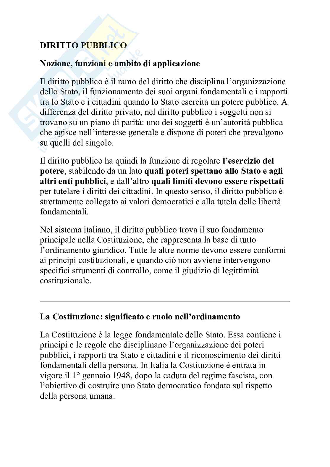 Appunti Diritto pubblico Pag. 1