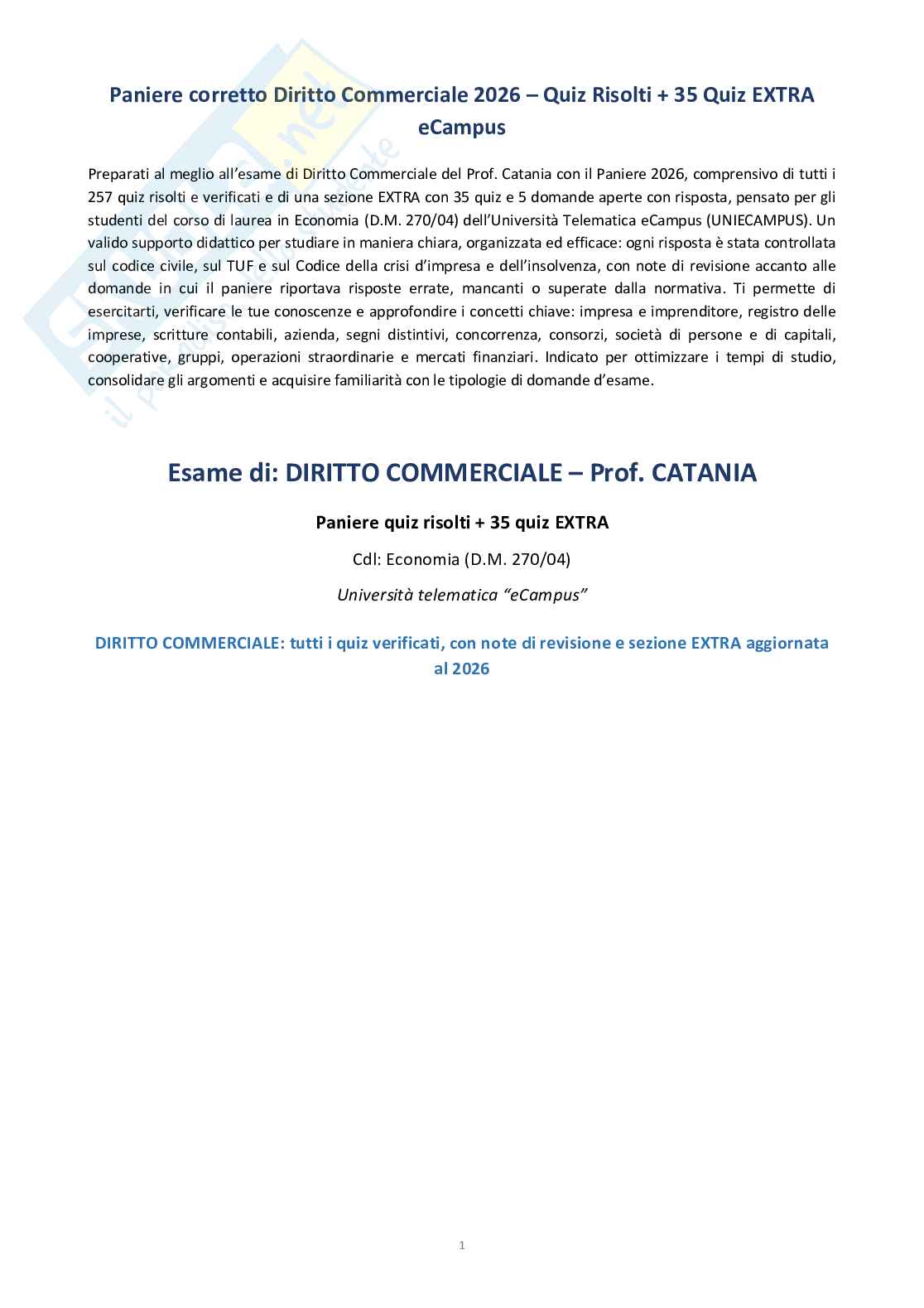 Diritto commerciale Pag. 1