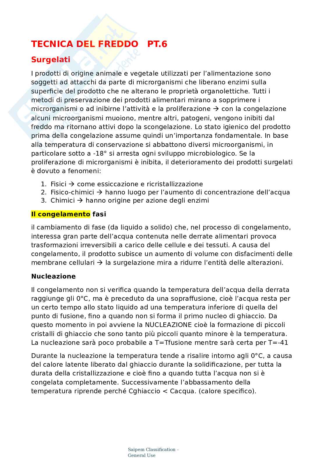 Appunti Tecnica del freddo - Sesta parte Pag. 1
