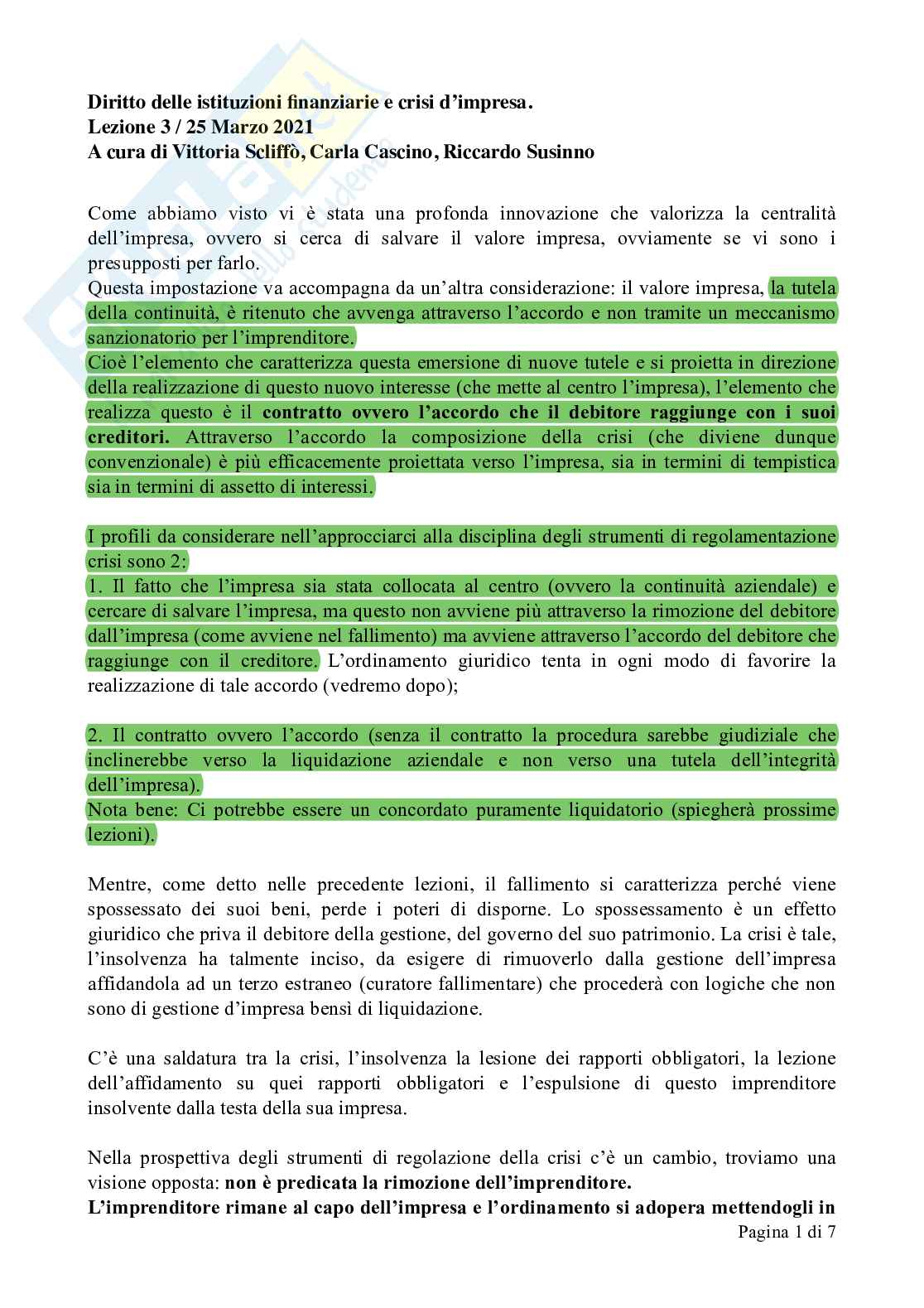 Diritto delle istituzioni finanziarie e crisi d’impresa Pag. 16