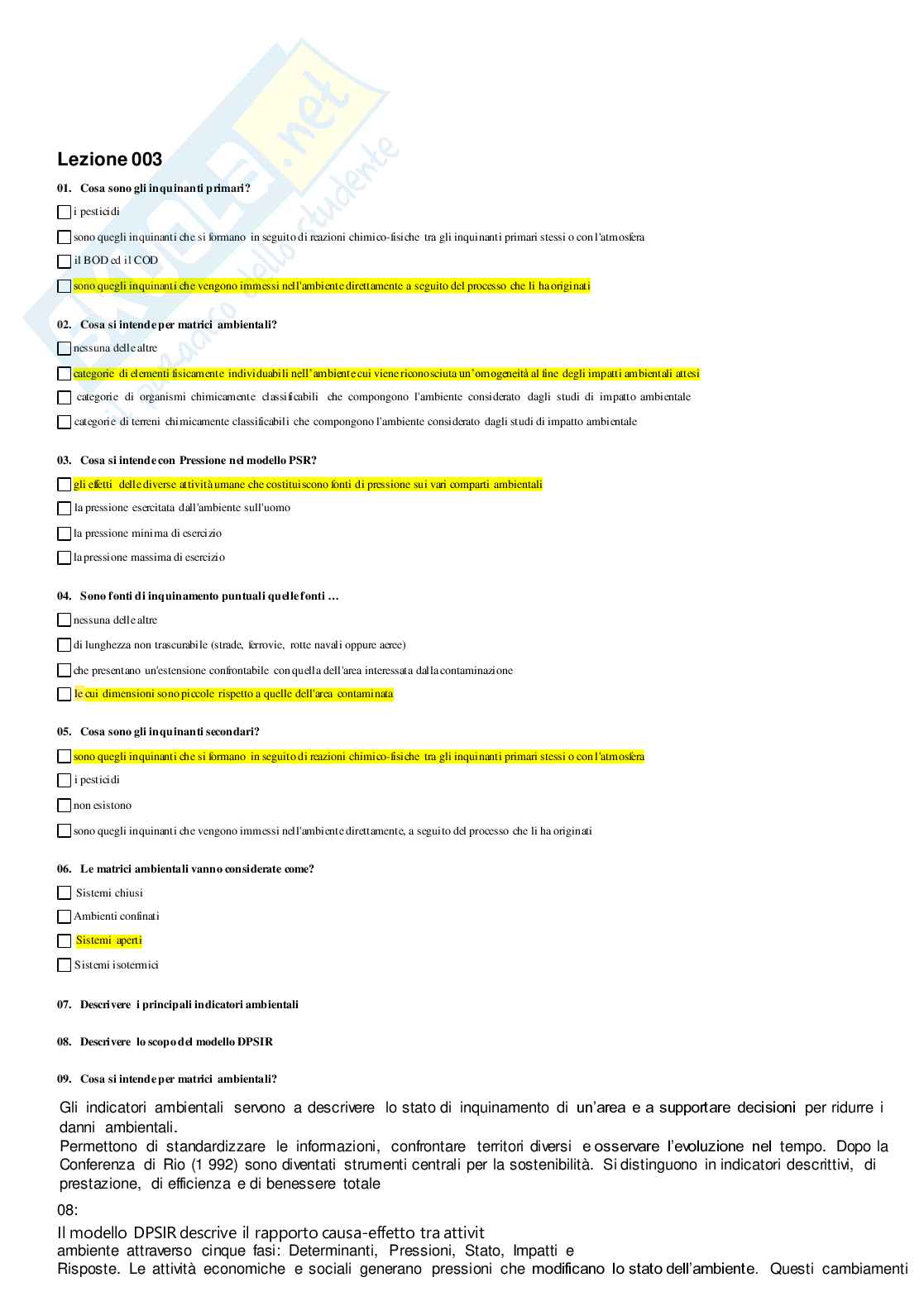Paniere Analisi di controllo ambientale  Pag. 6