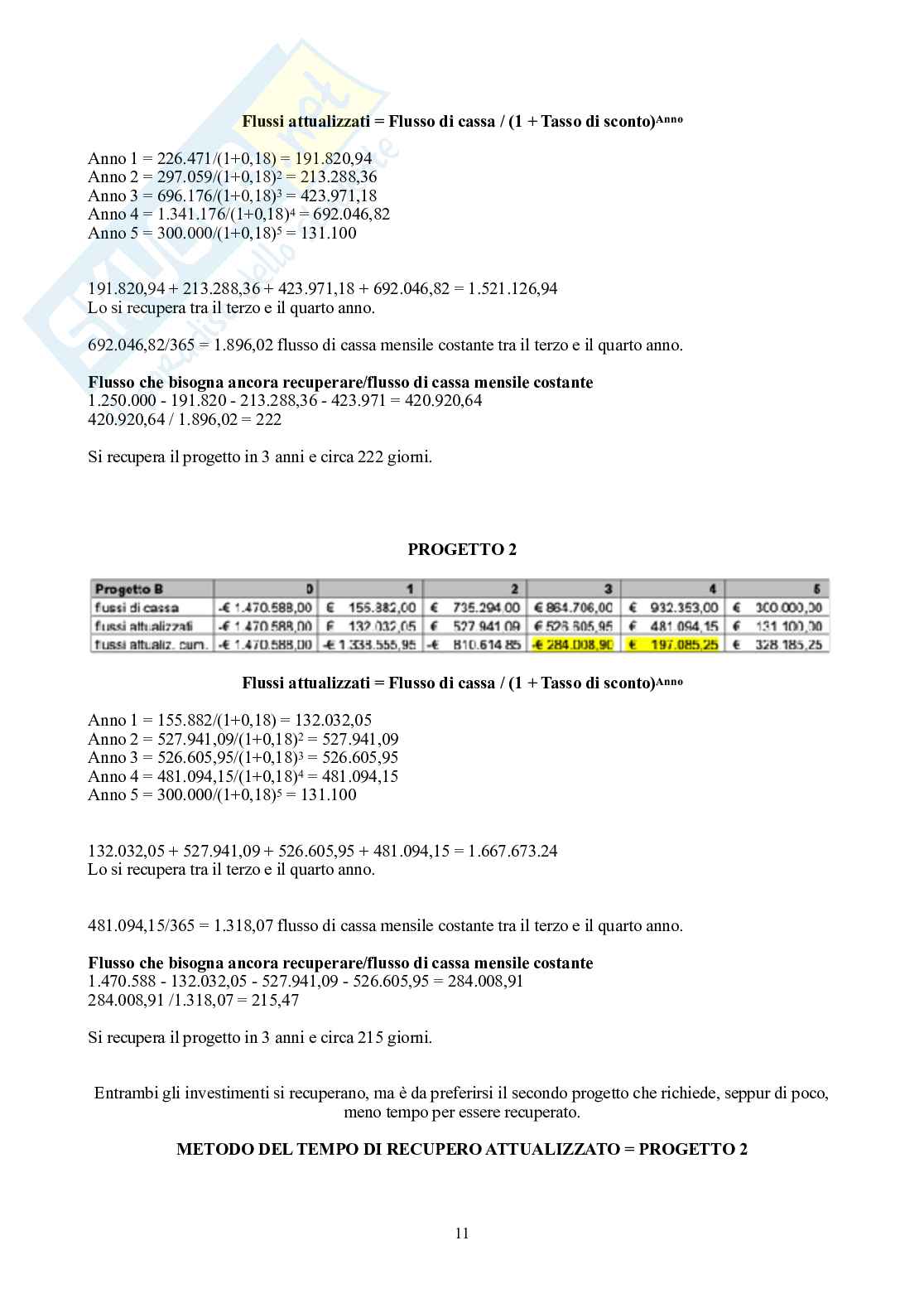 Finanza aziendale – Parte 2 – 8 casi svolti (budget, VAN, TIR, scenari, CAPM) Pag. 11