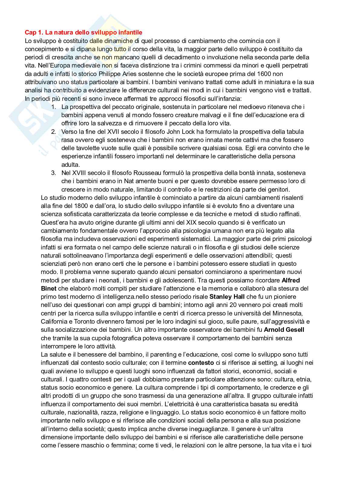 Psicologia dello sviluppo  Pag. 1