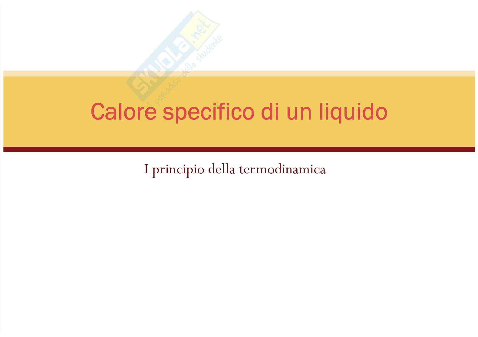 Calore specifico di un liquido Pag. 1