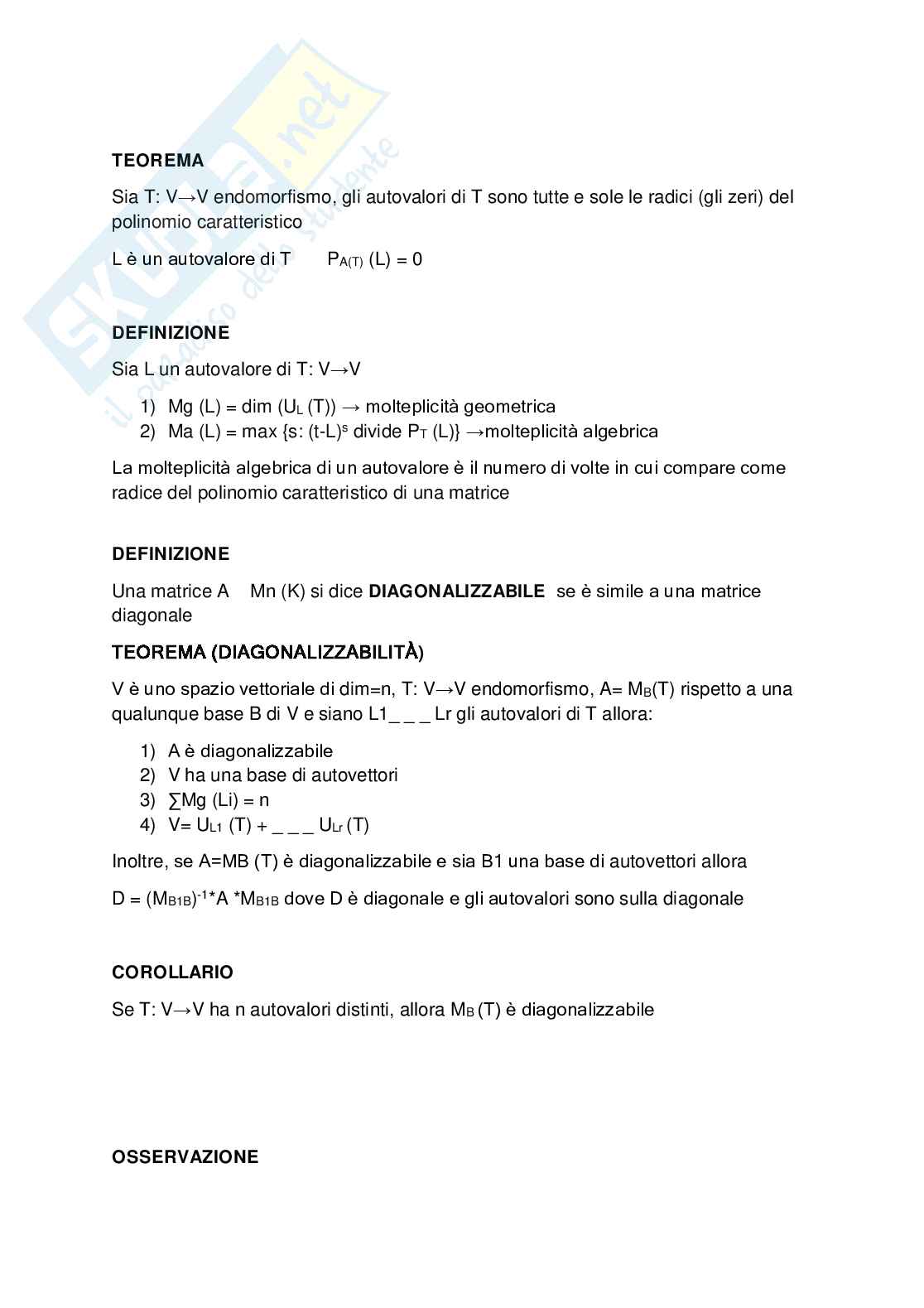 Algebra e geometria lineare Pag. 16