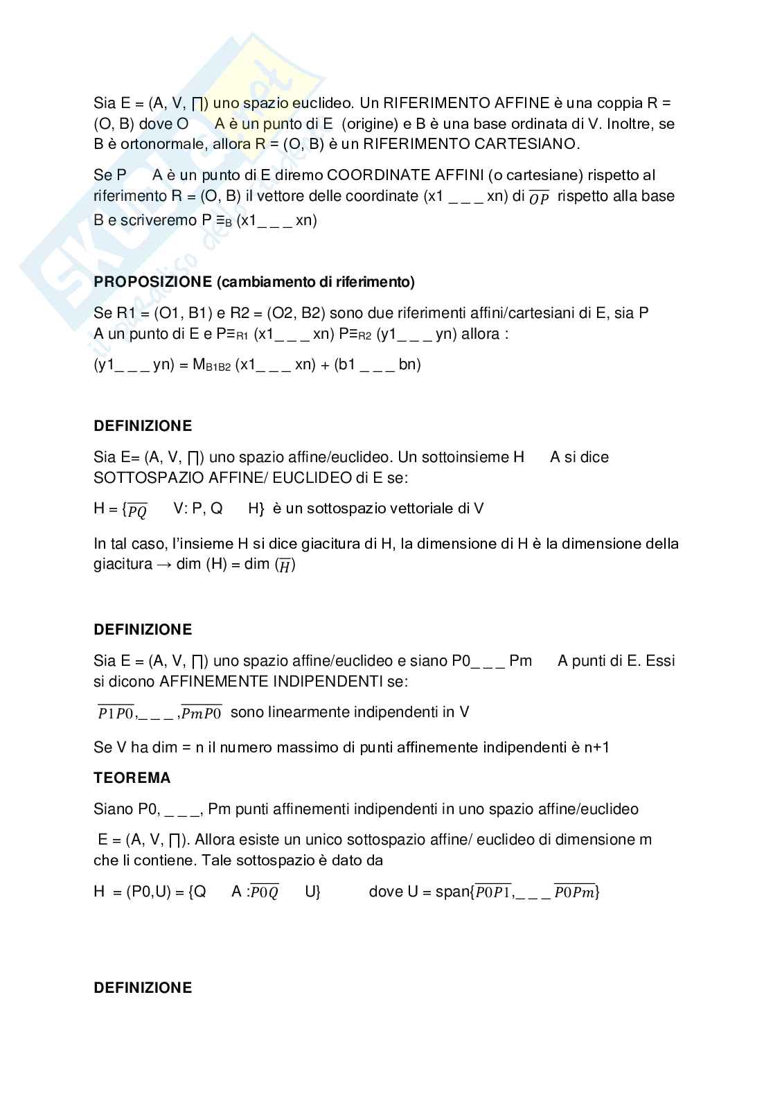 Algebra e geometria lineare Pag. 21