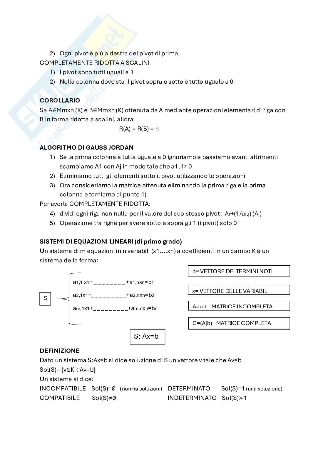 Algebra e geometria lineare Pag. 6