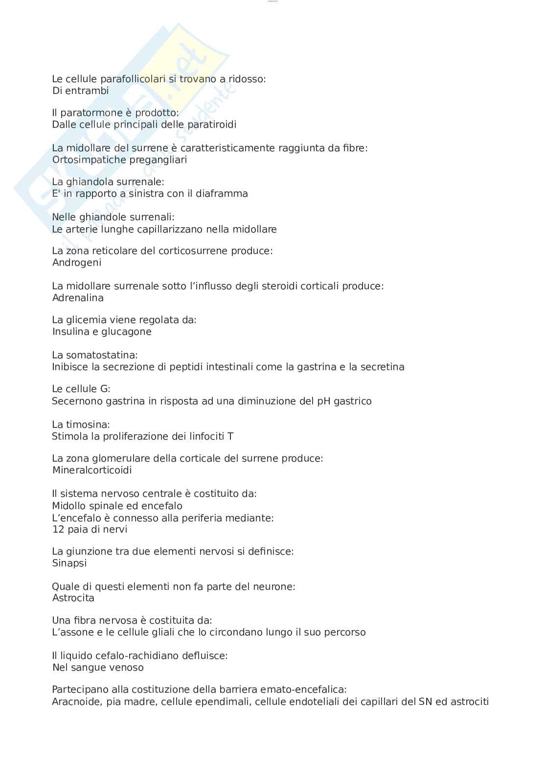 Paniere esame Anatomia umana Pag. 21