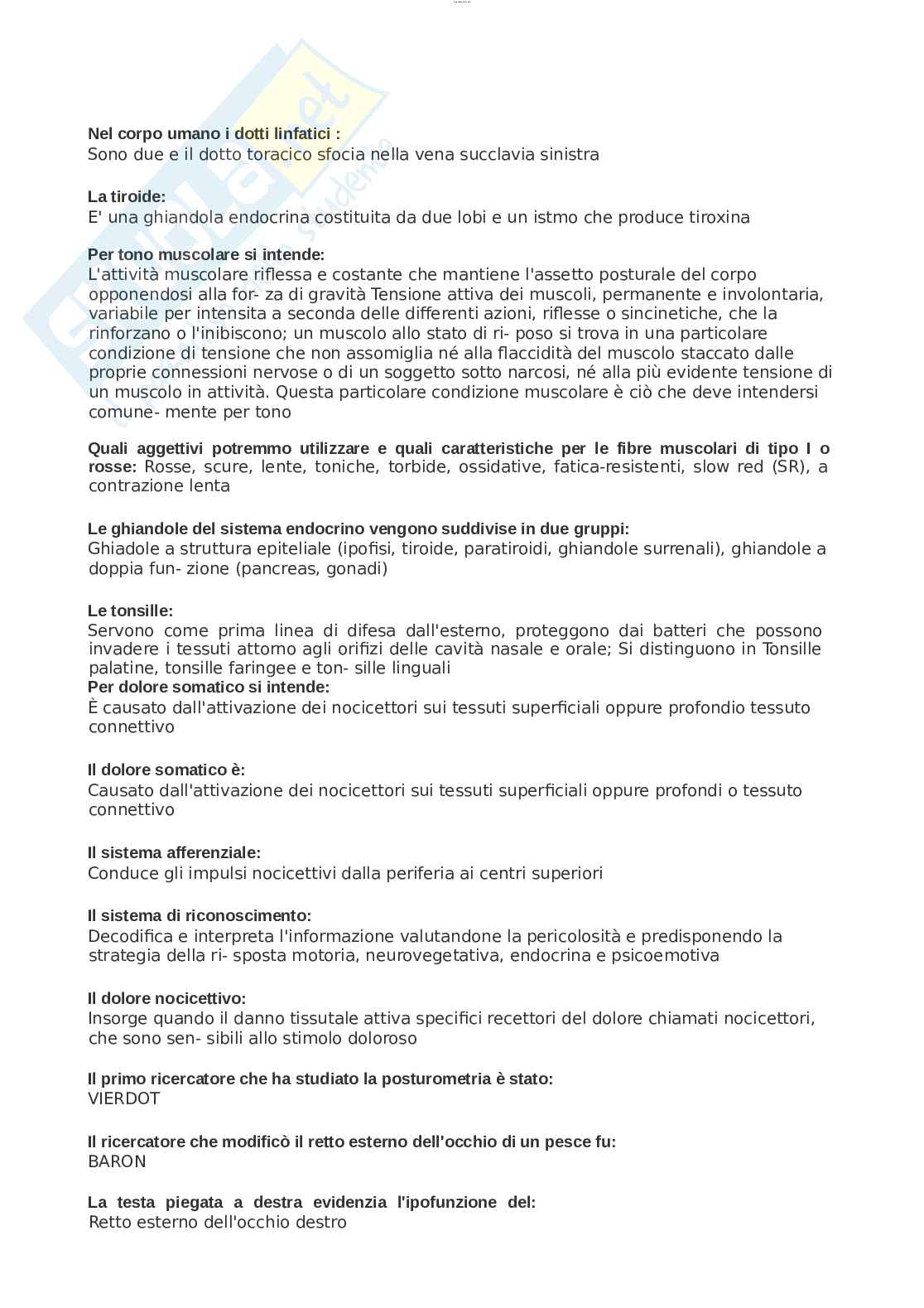 Paniere esame Anatomia umana Pag. 26