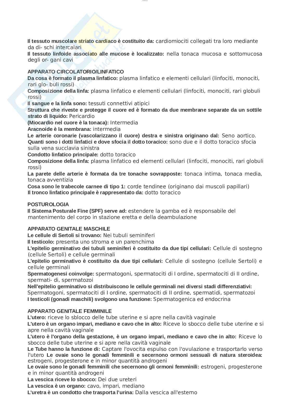 Paniere esame Anatomia umana Pag. 46