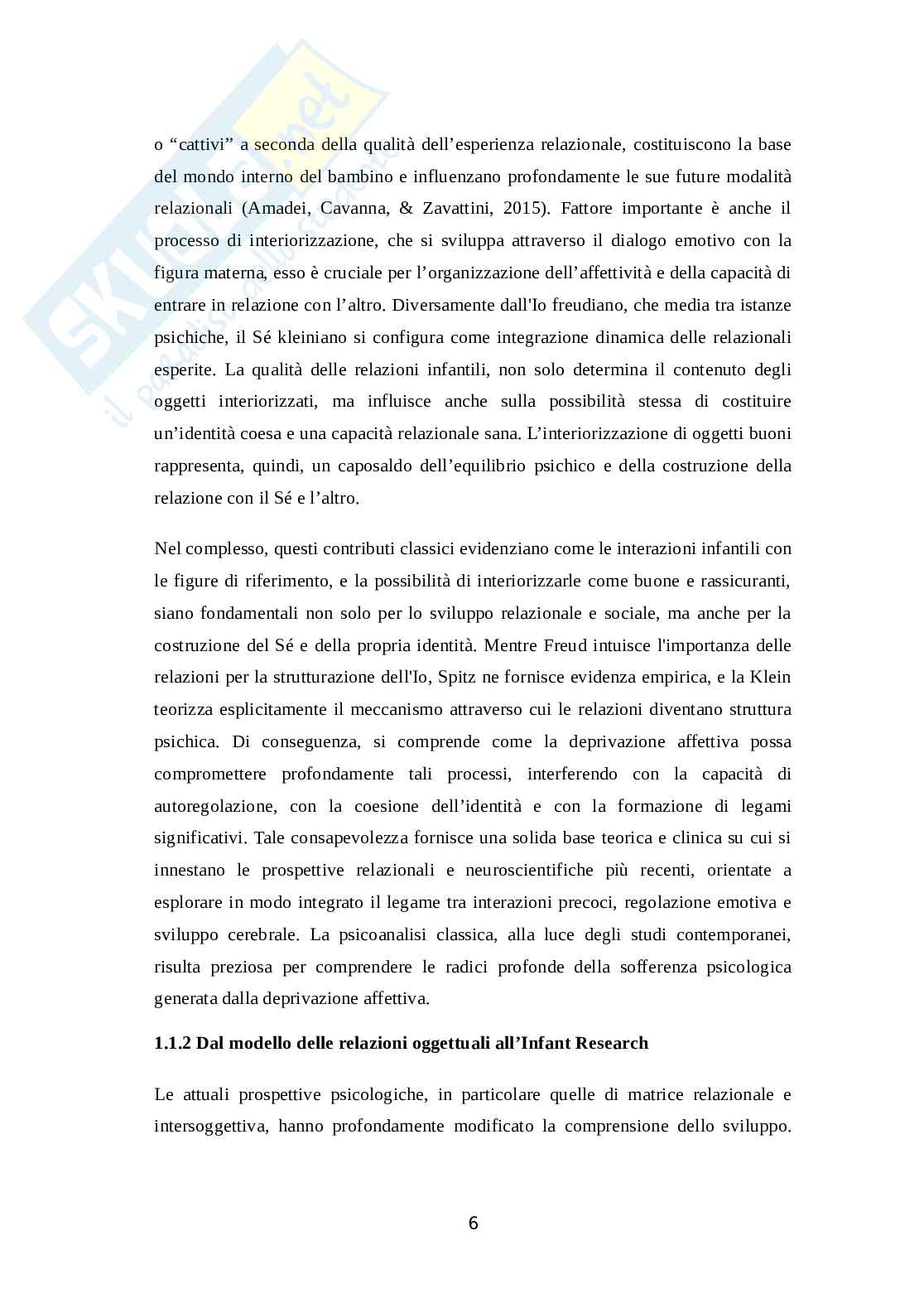 Deprivazione affettiva: dalle origini della vulnerabilità psicopatologica alle prospettive d’intervento Pag. 11