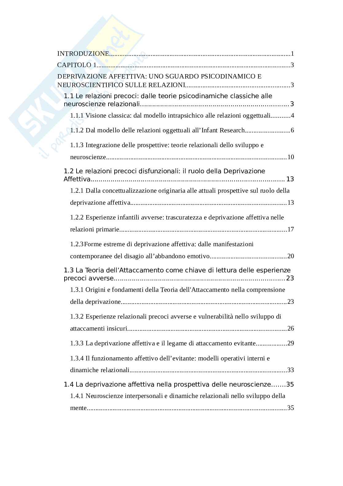 Deprivazione affettiva: dalle origini della vulnerabilità psicopatologica alle prospettive d’intervento Pag. 2