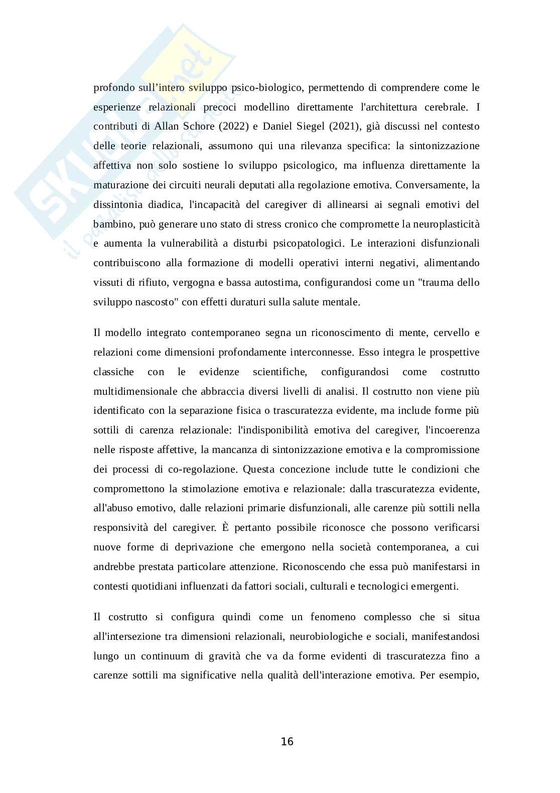 Deprivazione affettiva: dalle origini della vulnerabilità psicopatologica alle prospettive d’intervento Pag. 21