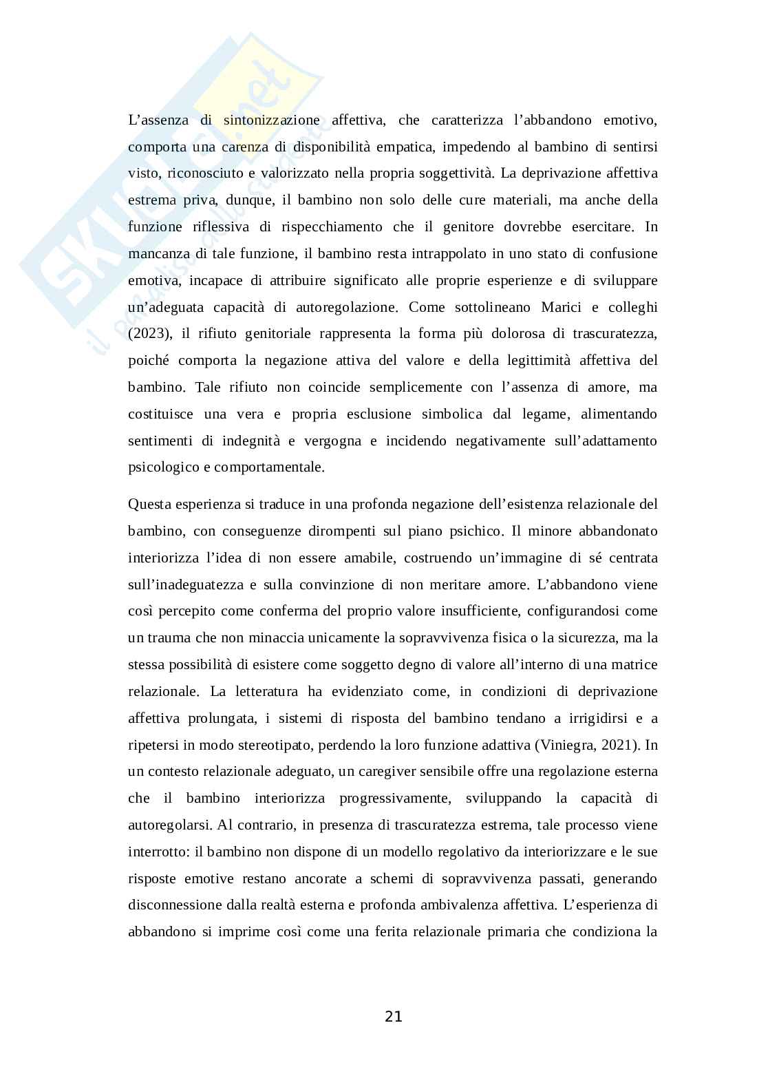 Deprivazione affettiva: dalle origini della vulnerabilità psicopatologica alle prospettive d’intervento Pag. 26