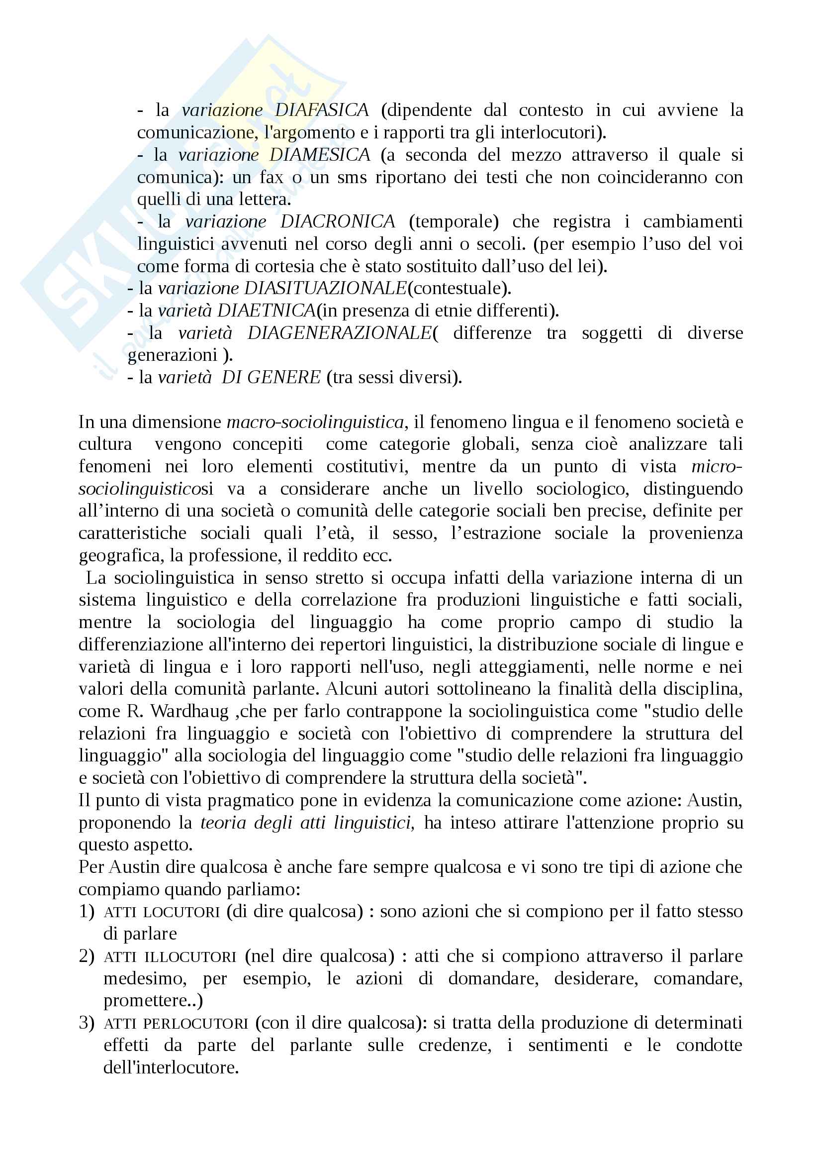 Appunti di Sociolinguistica Pag. 2