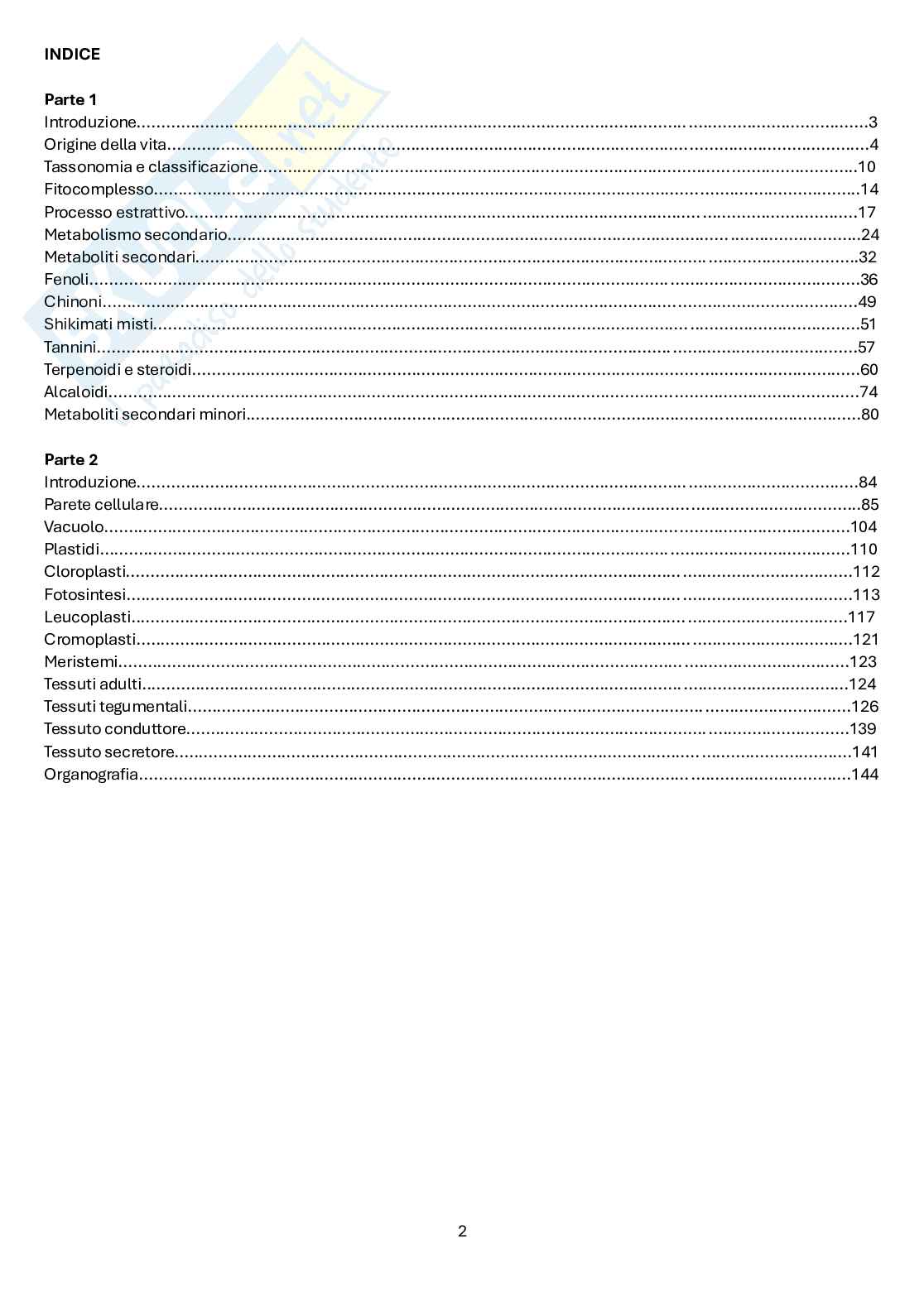 Biologia farmaceutica vegetale Pag. 2