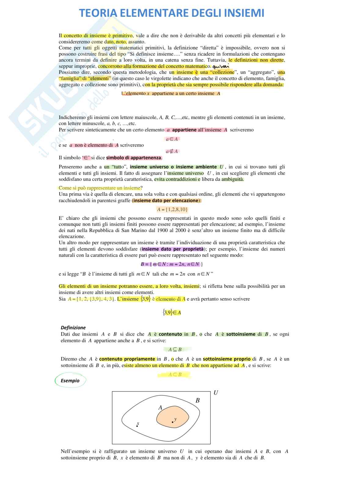 Insiemi numerici  Pag. 1