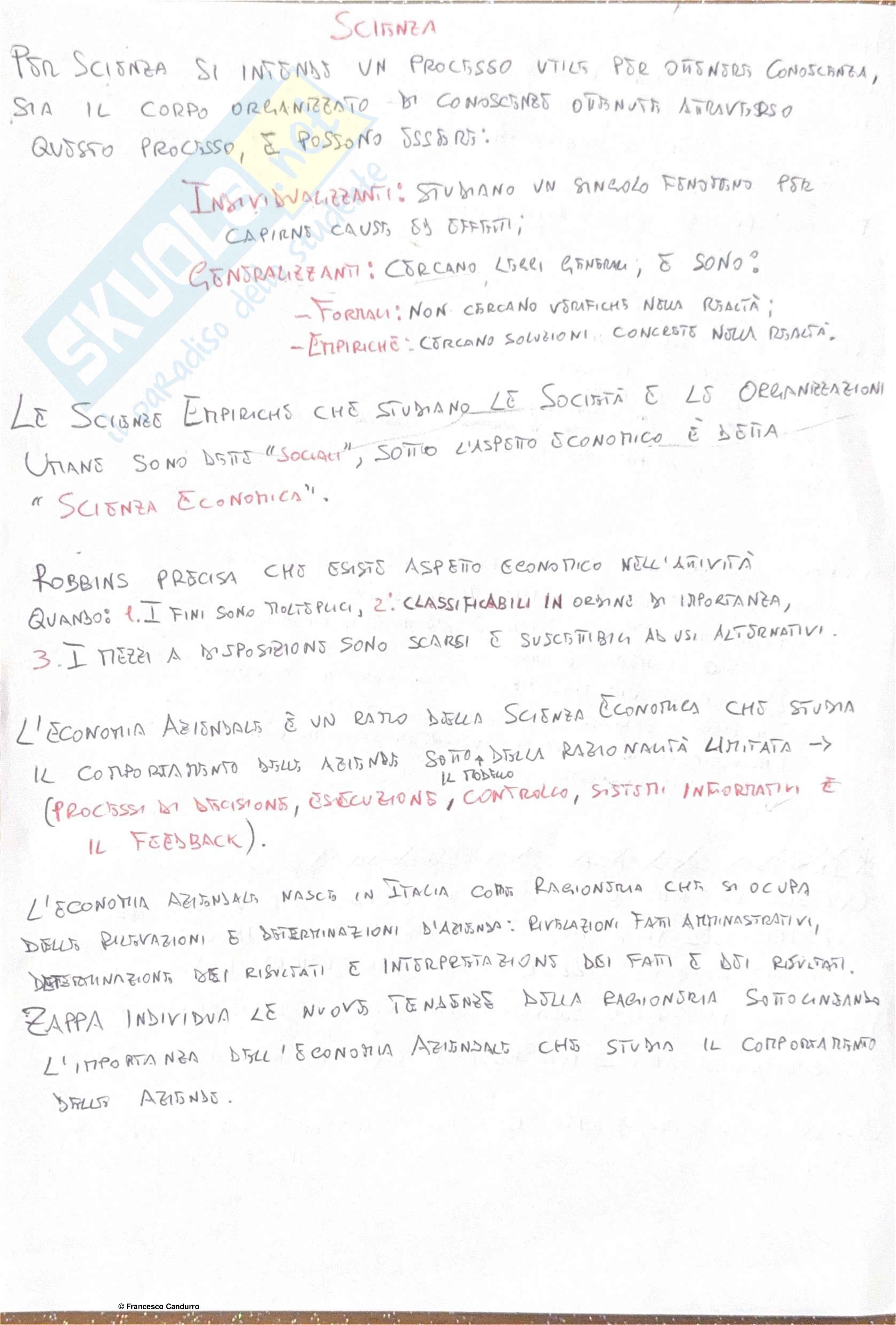 Economia aziendale – Appunti completi per lo studio Pag. 1