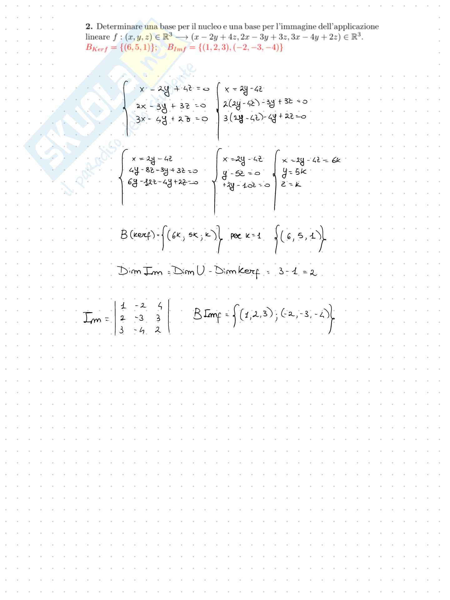 Esercizi di prove d’esame Algebra lineare e geometria analitica Pag. 11