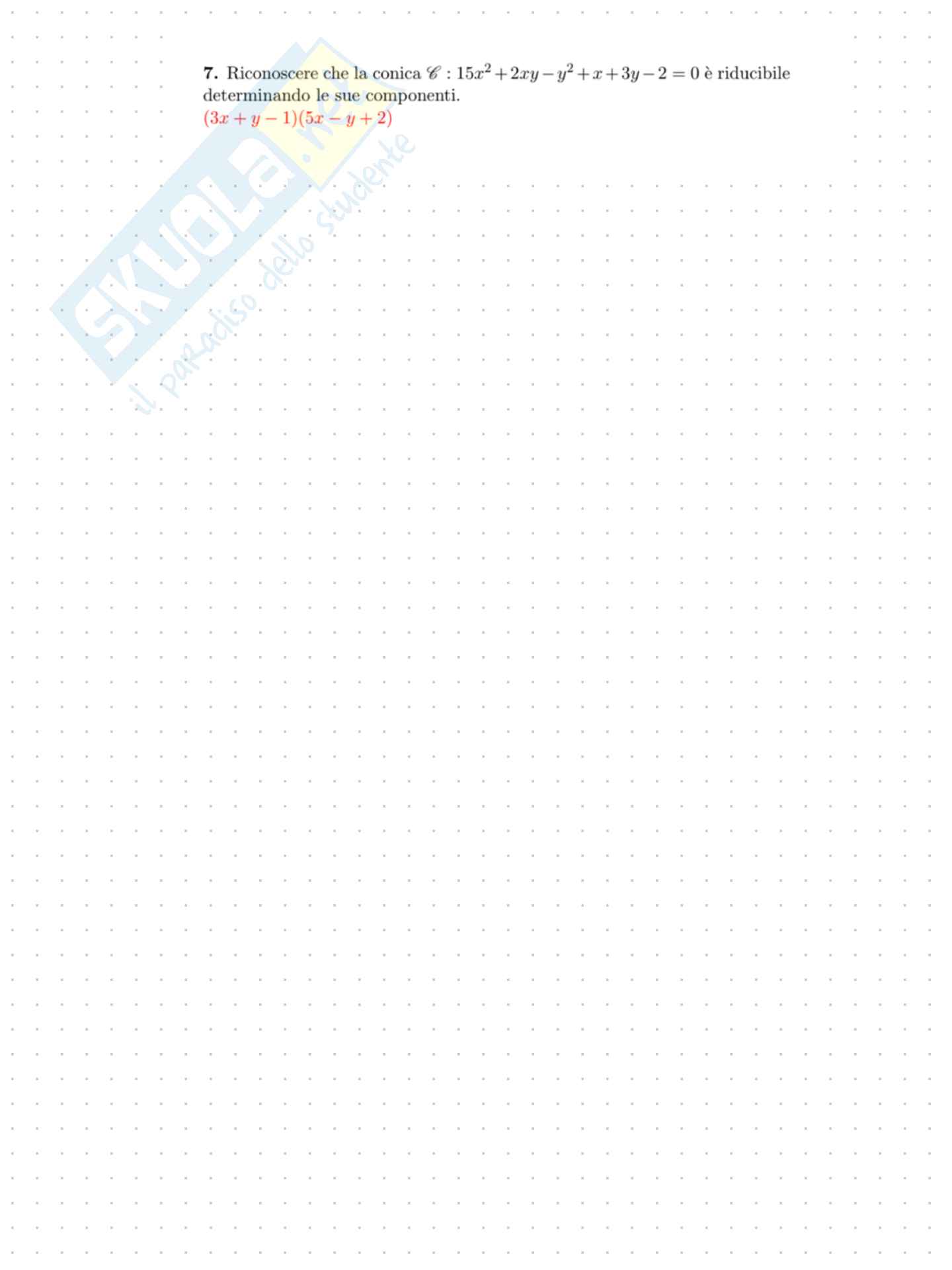 Esercizi di prove d’esame Algebra lineare e geometria analitica Pag. 16