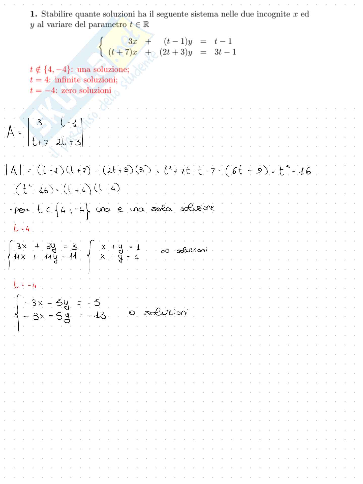 Esercizi di prove d’esame Algebra lineare e geometria analitica Pag. 2