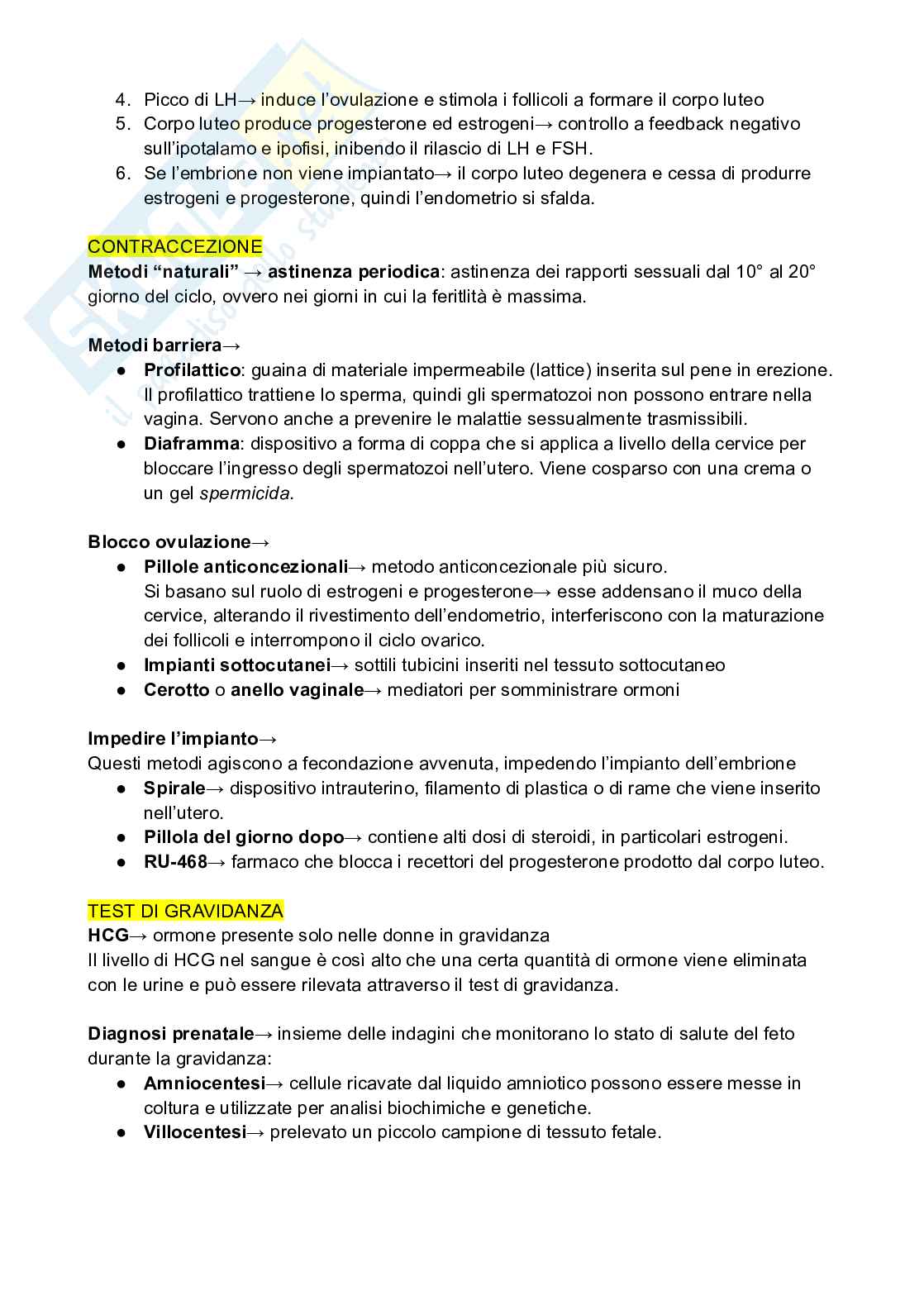 Apparato riproduttore - Descrizione e caratteristiche Pag. 6