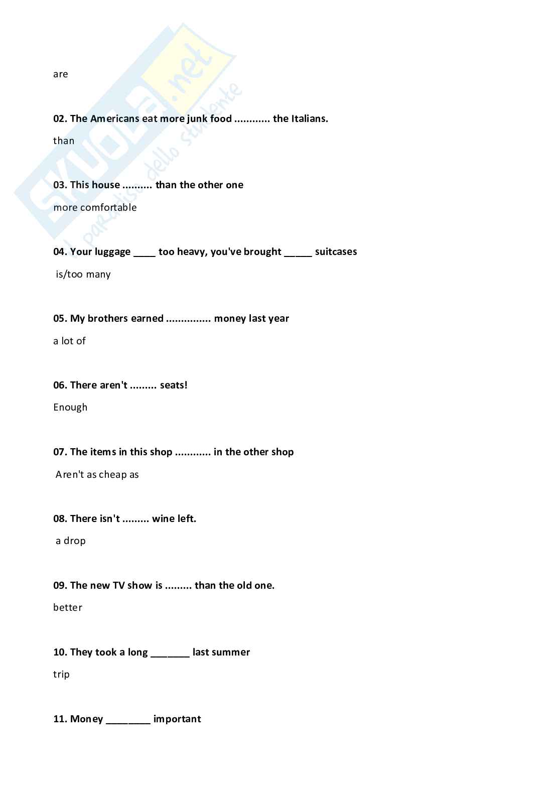 Domande chiuse di Lingua inglese Pag. 26