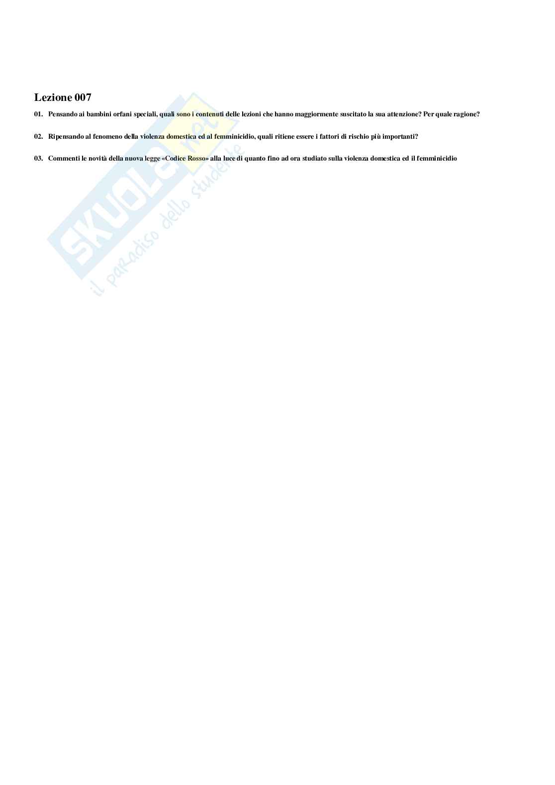 Paniere La violenza di genere: aspetti giuridici, psicologici e sociologici - Risposte multiple - aggiornato (2026) Pag. 11