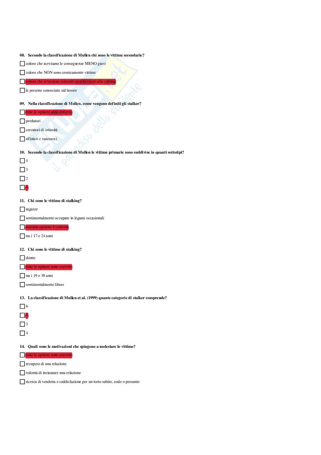 Paniere La violenza di genere: aspetti giuridici, psicologici e sociologici - Risposte multiple - aggiornato (2026) Pag. 6