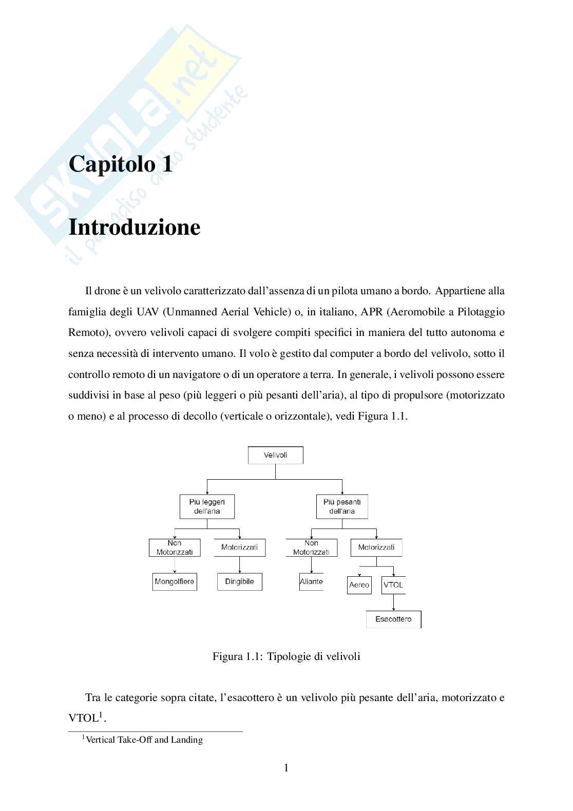 Modellistica e controllo di un esacottero in volo stazionario Pag. 11