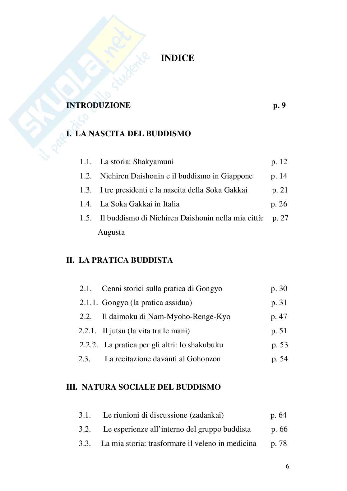 Il Buddismo di Nichiren Daishonin. Analisi di un gruppo buddista ad Augusta Pag. 6