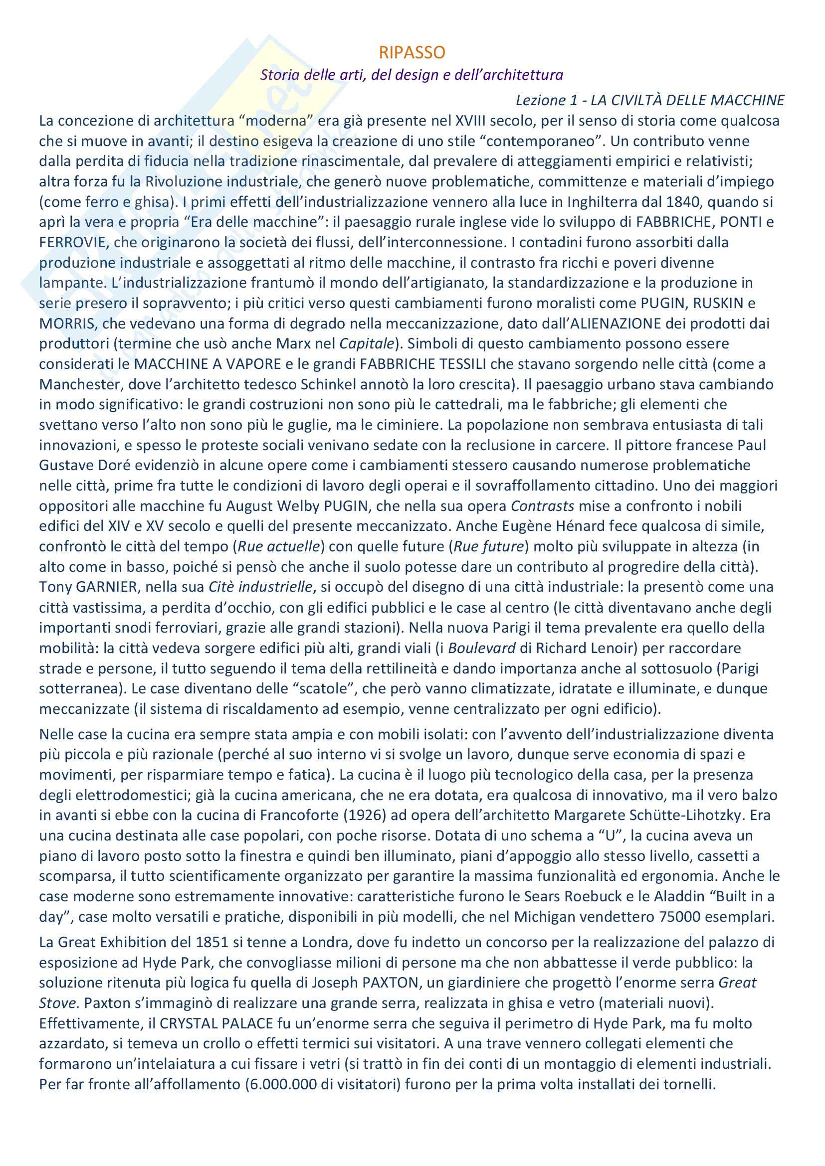 Storia delle arti, del design e dell'architettura - Appunti Pag. 1