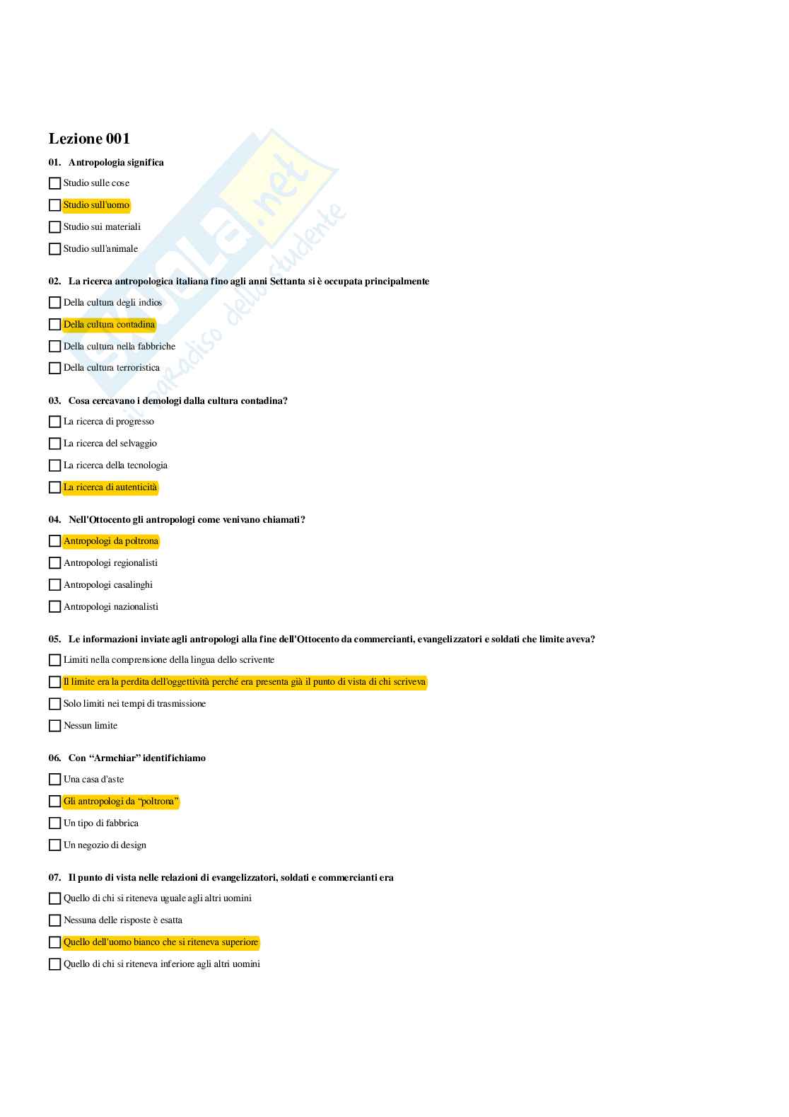 Paniere di discipline demoetnoantropologiche - risposte multiple Pag. 2