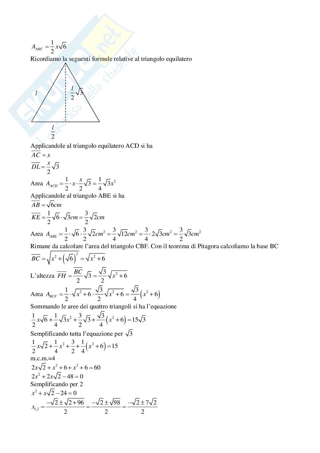 Compito in classe II liceo scientifico: equazioni di secondo grado Pag. 6