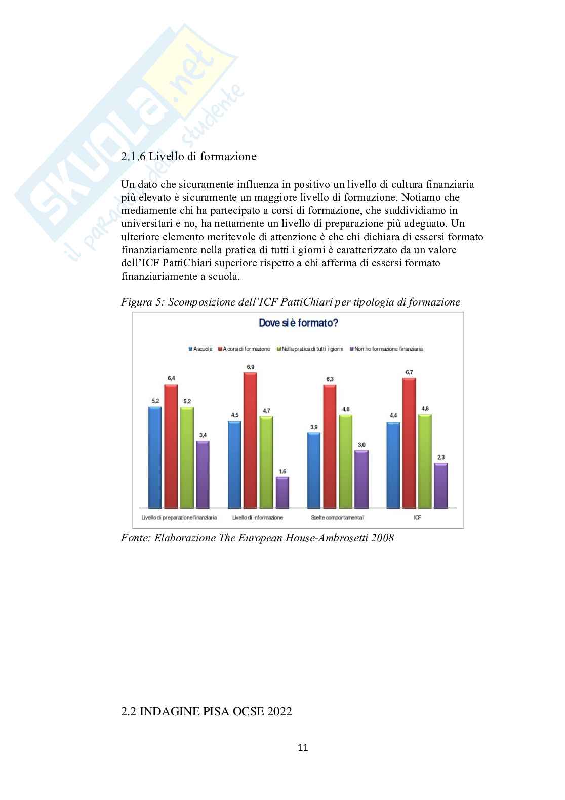 Financial literacy: l’importanza di educare i giovani  Pag. 11