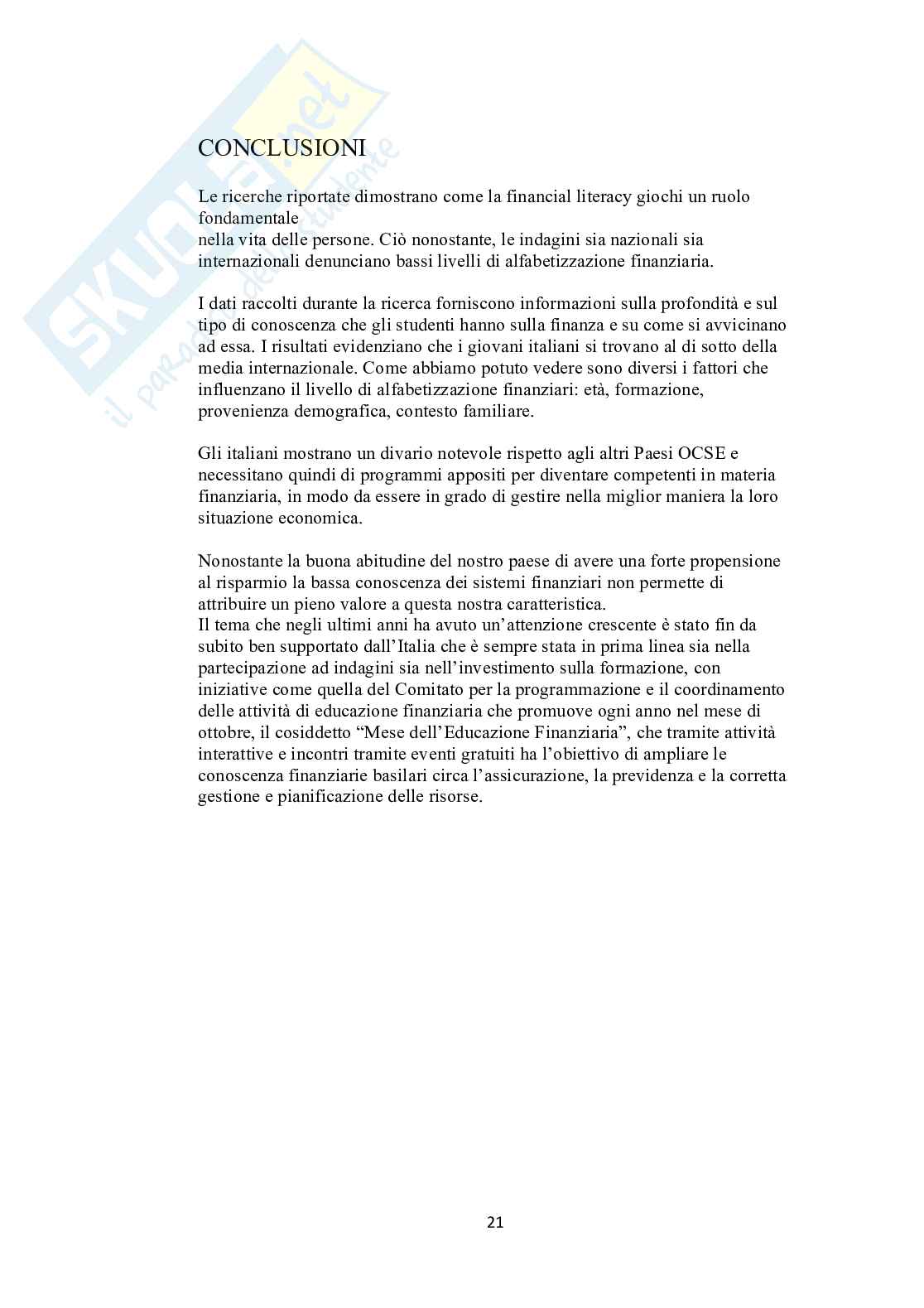 Financial literacy: l’importanza di educare i giovani  Pag. 21