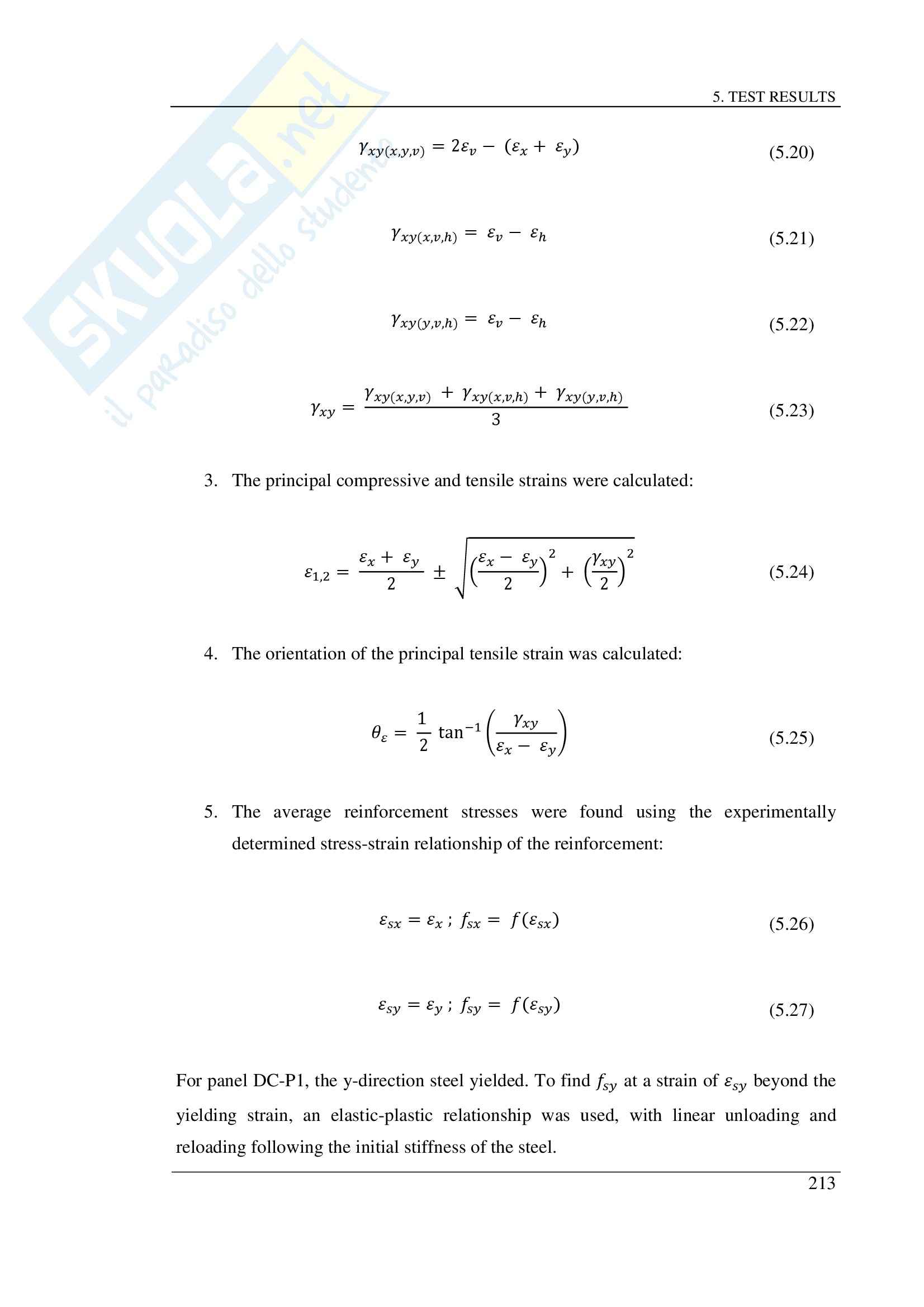 Experimental study on fiber-reinforced concrete panels subjected to shear , Test results - Tesi Pag. 51