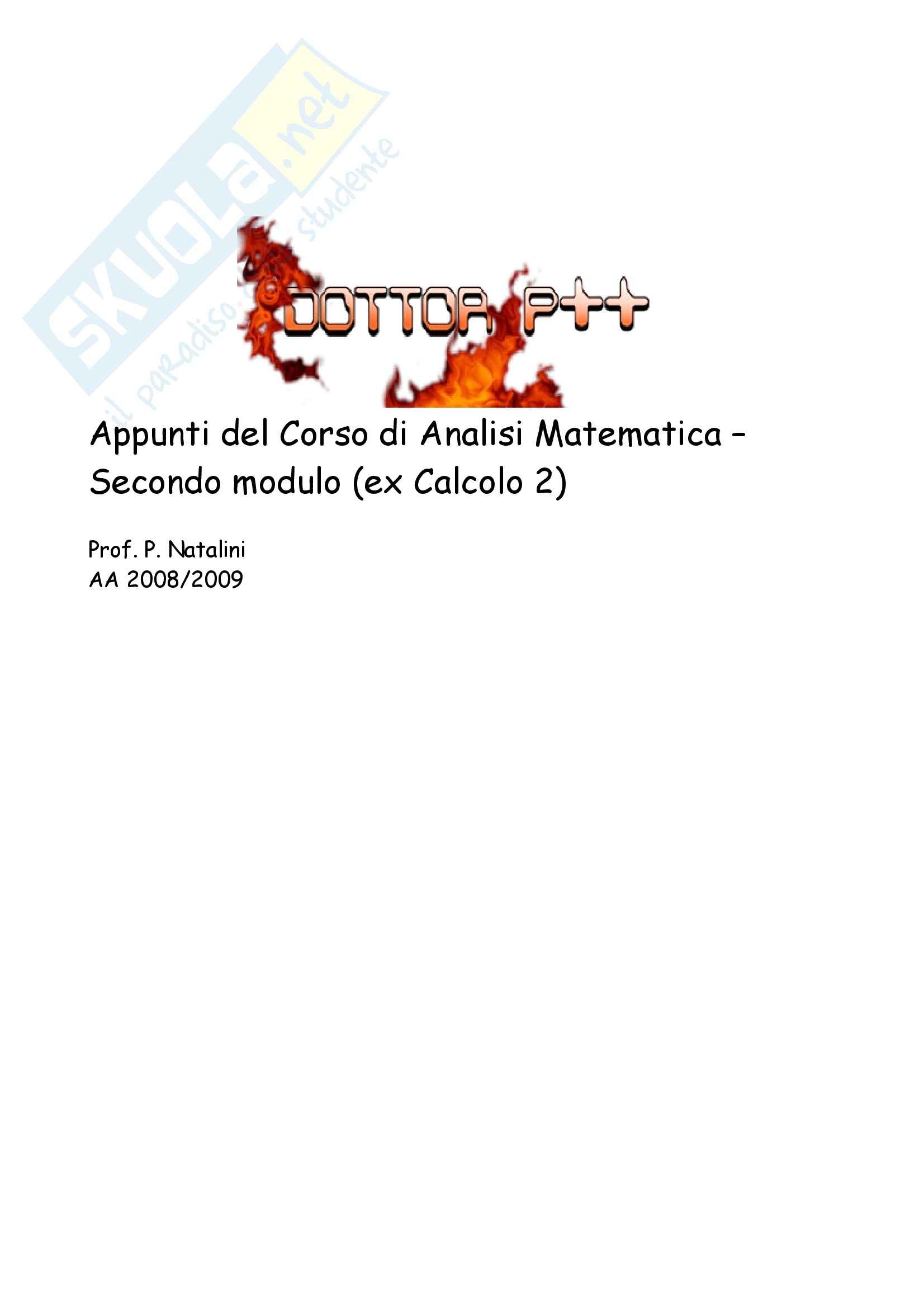 Analisi matematica, secondo modulo - Appunti Pag. 1