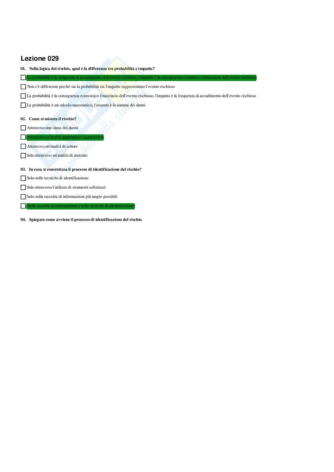Paniere Economia delle imprese sportive (2026) - Risposte multiple corrette Pag. 31