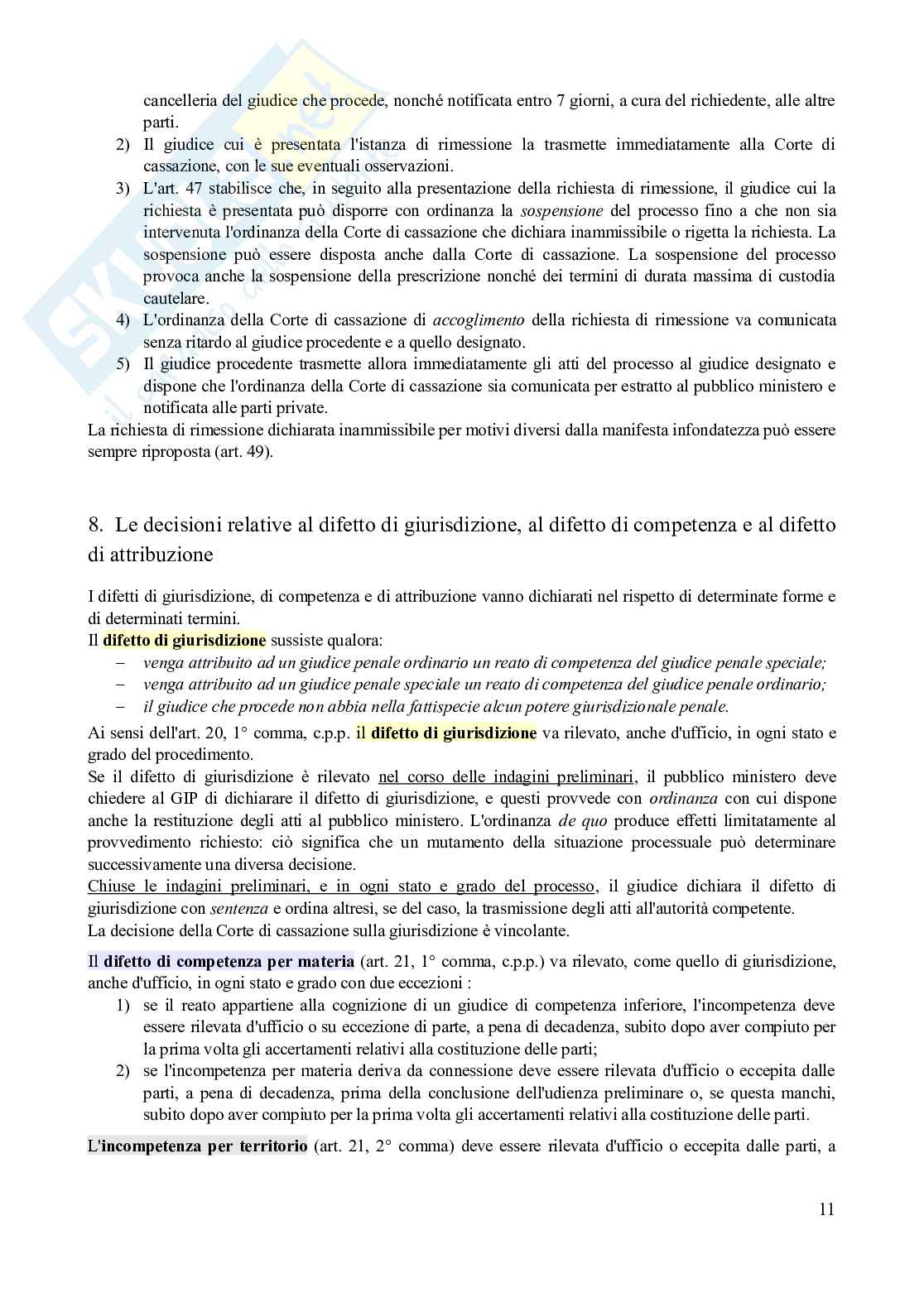 Riassunto esame Diritto processuale penale, Prof. Camaldo Lucio Bruno Cristiano, libro consigliato Lineamenti di procedura penale (13^ edizione, 2025), Lozzi Pag. 11