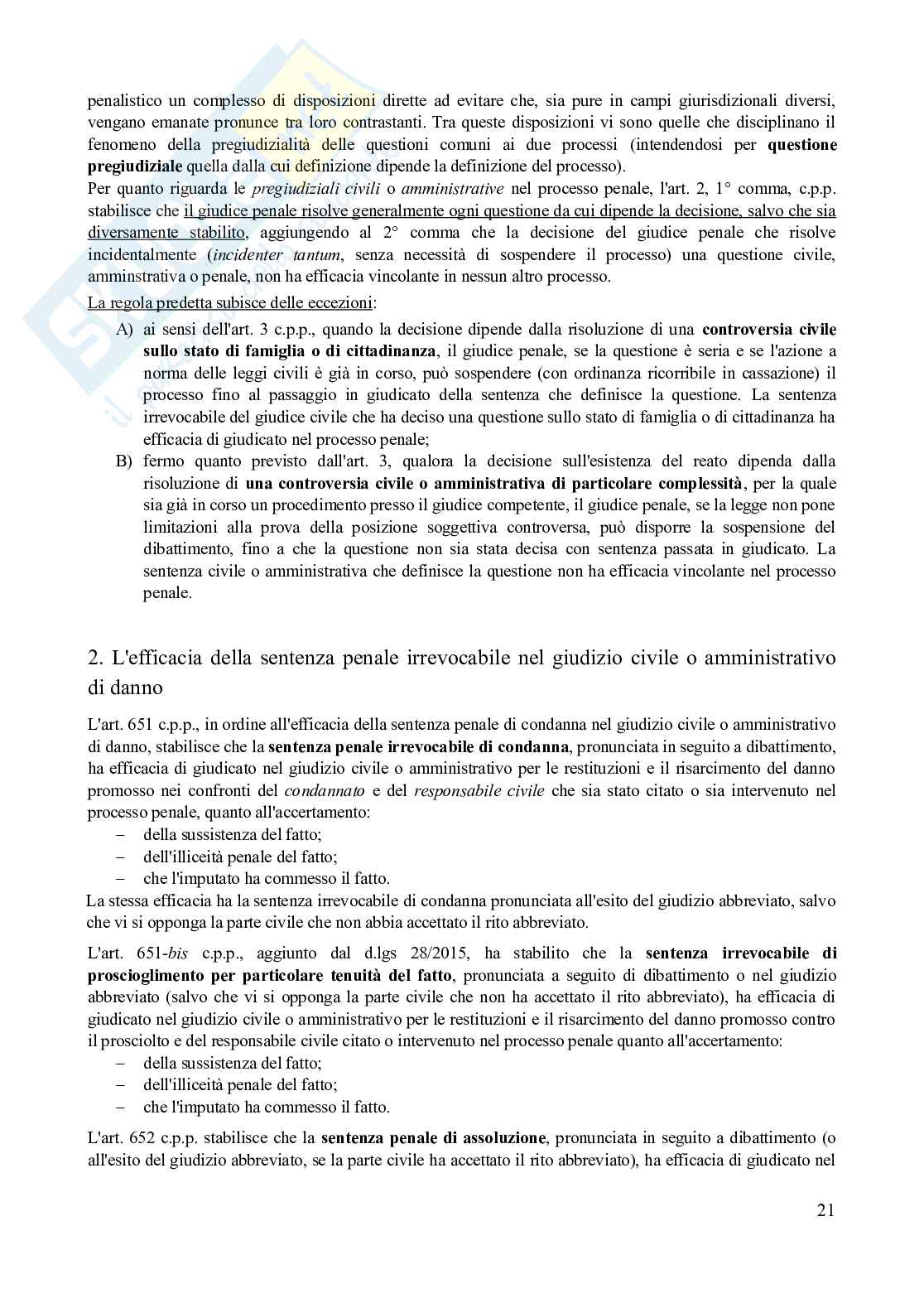 Riassunto esame Diritto processuale penale, Prof. Camaldo Lucio Bruno Cristiano, libro consigliato Lineamenti di procedura penale (13^ edizione, 2025), Lozzi Pag. 21