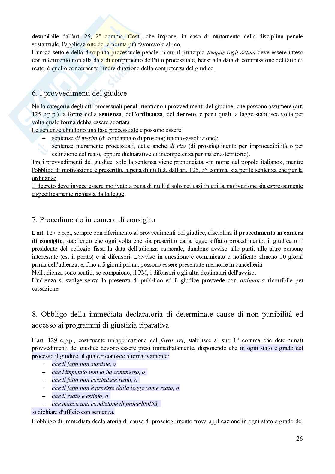 Riassunto esame Diritto processuale penale, Prof. Camaldo Lucio Bruno Cristiano, libro consigliato Lineamenti di procedura penale (13^ edizione, 2025), Lozzi Pag. 26