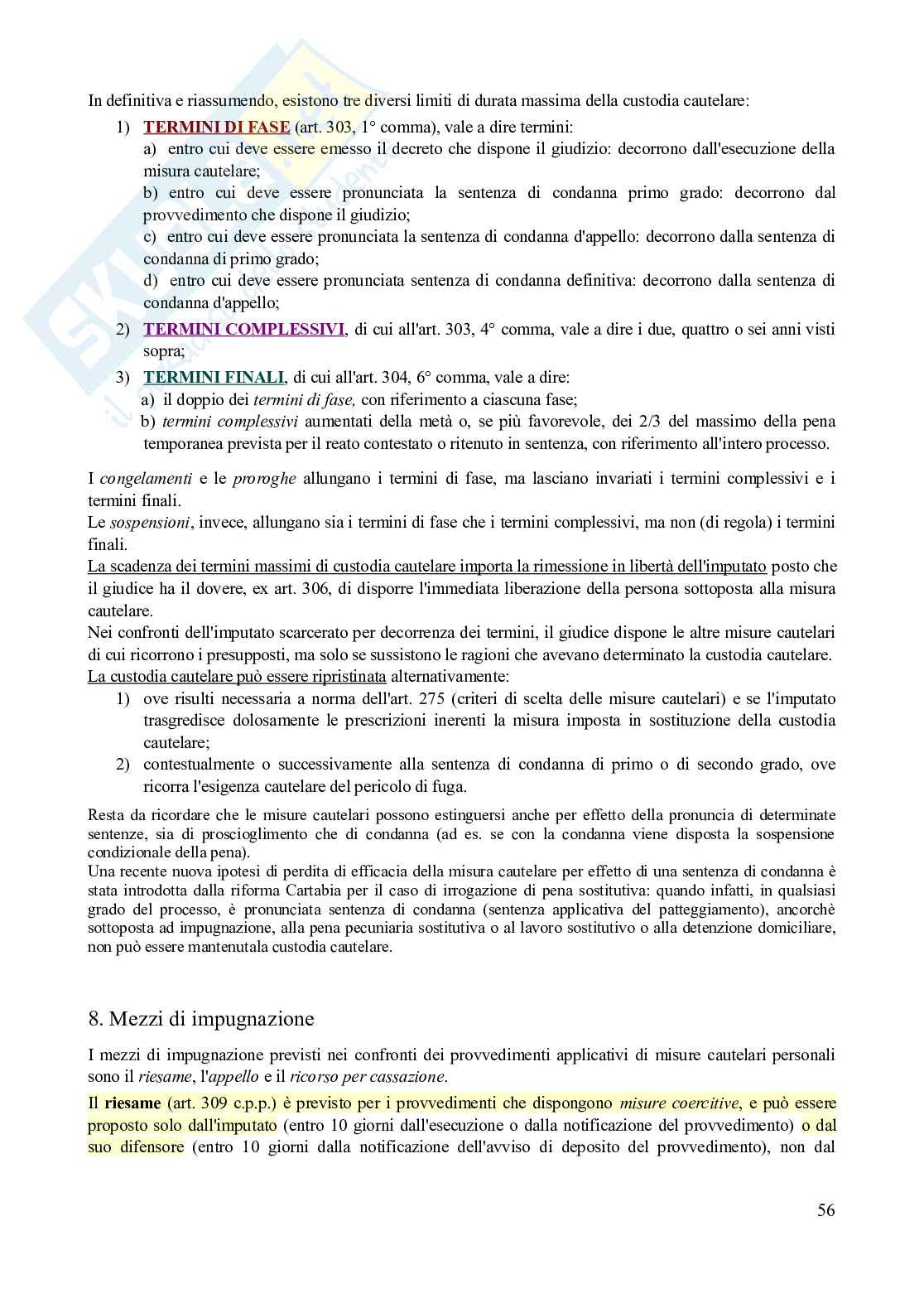 Riassunto esame Diritto processuale penale, Prof. Camaldo Lucio Bruno Cristiano, libro consigliato Lineamenti di procedura penale (13^ edizione, 2025), Lozzi Pag. 56