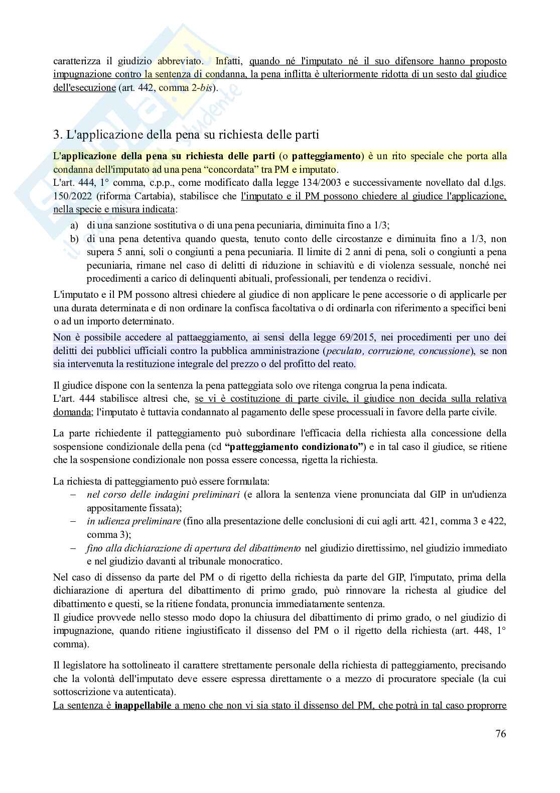 Riassunto esame Diritto processuale penale, Prof. Camaldo Lucio Bruno Cristiano, libro consigliato Lineamenti di procedura penale (13^ edizione, 2025), Lozzi Pag. 76
