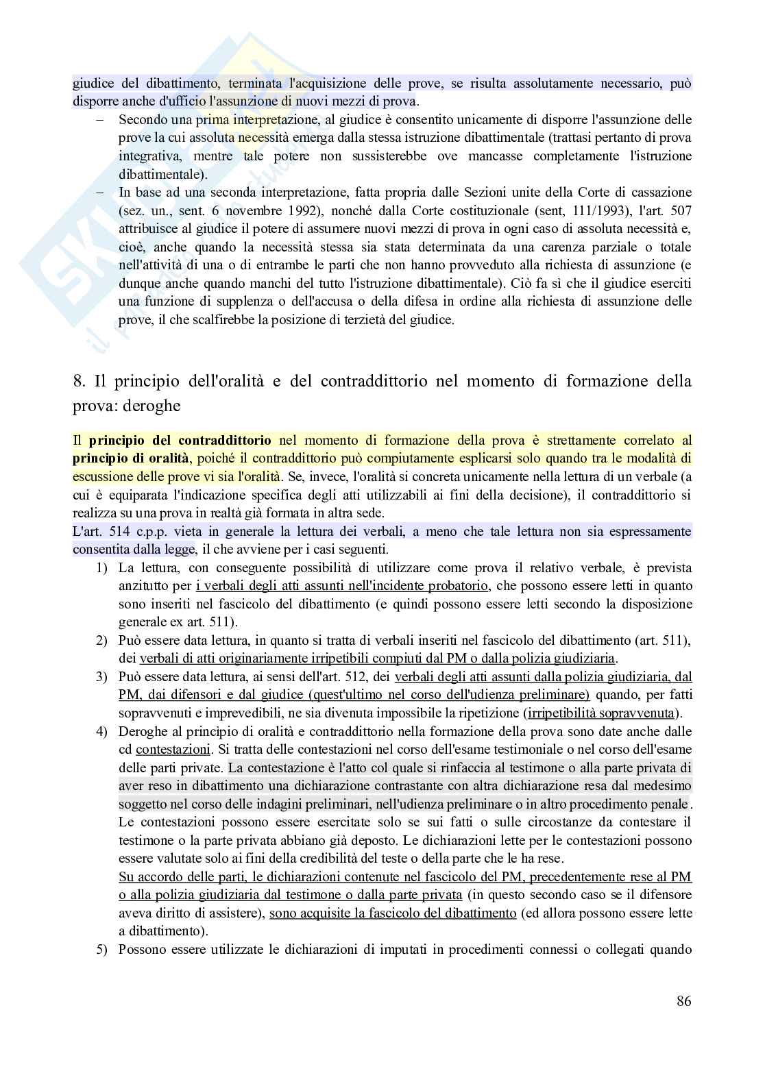 Riassunto esame Diritto processuale penale, Prof. Camaldo Lucio Bruno Cristiano, libro consigliato Lineamenti di procedura penale (13^ edizione, 2025), Lozzi Pag. 86